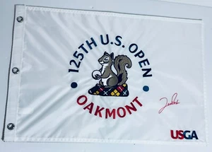 JON RAHM HAND SIGNED AUTOGRAPH 2025 US OPEN GOLF FLAG PIN COA PROOF AUTO - Picture 1 of 2