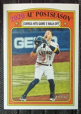 2021 Topps Heritage #23 Carlos Correa PO HL - Houston Astros - Image 1 of 2