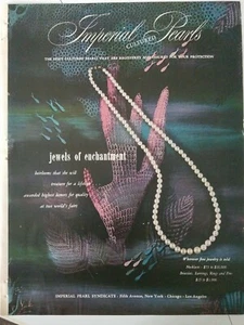 1946 Imperial cultured pearl necklace jewels of Enchantment vintage jewelry ad - Picture 1 of 1
