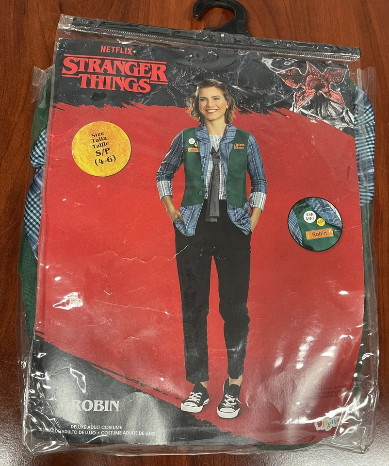 Disguise Adult (S 4-6) Stranger Things Robin Video Stop Shirt w/Vest Costume - Image 1 of 4