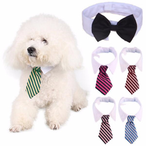 Pet Dog Bow Tie Collar Adjustable Striped Necktie Party Wedding Gravata Grooming