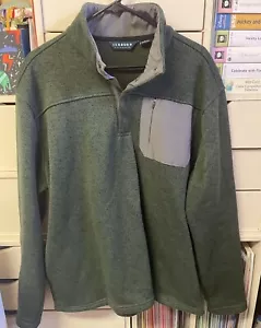 Iceberg Outerwear Mens Pullover Size XL Green L/S Zip Pkt. 1/4 Snap Good Cond. - Picture 1 of 5