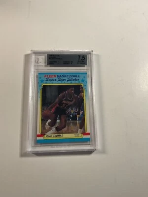 1988 FLEER STICKER #10 ISIAH THOMAS PISTONS HOF BGS 7.5  Nm+ - Image 1 of 2