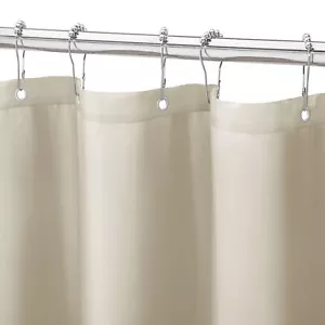 Gibelle Beige Fabric Shower Curtain or Liner 72x72 Waterproof Shower Curtain ... - Picture 1 of 6