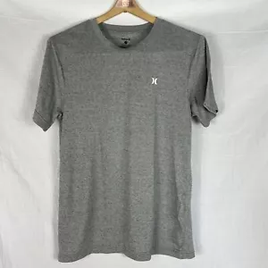 Hurley T-Shirt Uomo Small S Manica Corta Girocollo Logo Heathered Grigio - Foto 1 di 5
