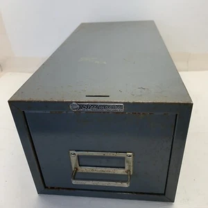 Cassettiera schedario vintage ASCO Steelmaster cassetto singolo grigio grigio -CL - Foto 1 di 5