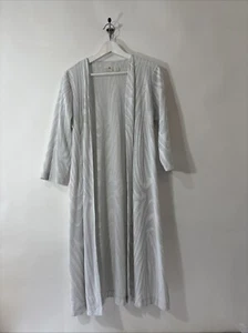 Chicos Metallic Sparkle Zebra Striped Duster Open Front Cardigan Kimono Size 1 - Picture 1 of 13