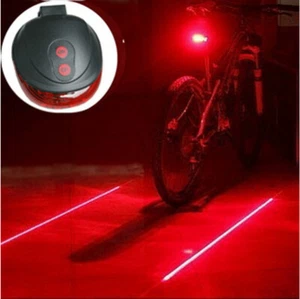 Luz de advertencia de seguridad intermitente trasera trasera para bicicleta ciclismo bicicleta 5 LED 2 láser - Imagen 1 de 12