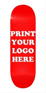 8.5x32.5 Red Skateboard PRINT YOUR LOGO HERE Premium Maple Wood - Picture 1 of 3