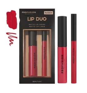 Profusion Cosmetics Lip Duo Matte Bright Red Passion Lip Creme And Lip Liner New - Picture 1 of 7