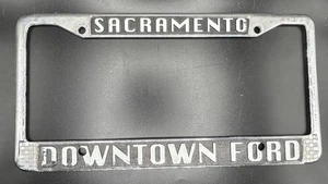 Rare Vintage Sacramento Downtown Ford California Metal License Plate Frame A - Picture 1 of 5