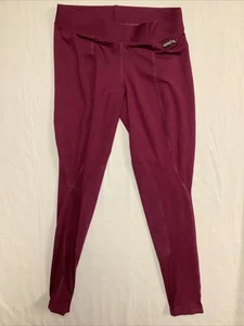 Kerrits (Damen Large) weinrote Reitlegging Hose Stretch Knie Wildleder - Bild 1 von 5