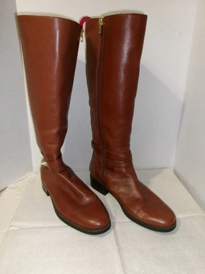 BAGAGEM DE TREINADOR COURO BRONZEADO BOTA DE EQUITAÇÃO DETALHE COM CINTO EQUESTRE FEMININA TAMANHO 9 - Imagem 1 de 4