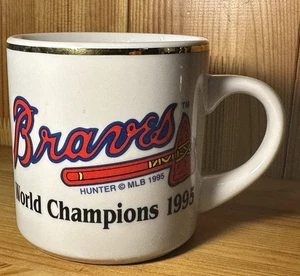 Vintage Atlanta Braves Keramik Kaffeebecher Weltmeister 1995 Hunter MLB Goldrand - Bild 1 von 14