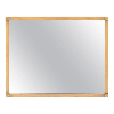 Rectangle Clover Rosettes Walnut Frame Mid Century Modern Mirror MINT - Image 1 of 4