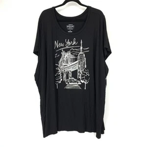 Torrid Super Soft Knits Graphic Tee Womens Size 6X Black Short Sleeve New York - Picture 1 of 6