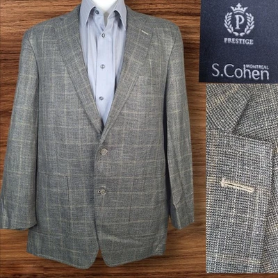 Chaqueta Abrigo Deportivo S Cohen Para Hombre 44L Marrón Cuadros Canadá Bambú Foto 1 de 4