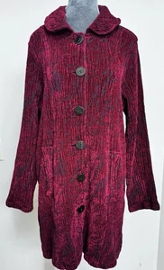 Abrigo Chaqueta De Colección CMC Texturizado Magenta Oscuro L EE. UU. Artístico Boho Chic Grannycore - Imagen 1 de 23