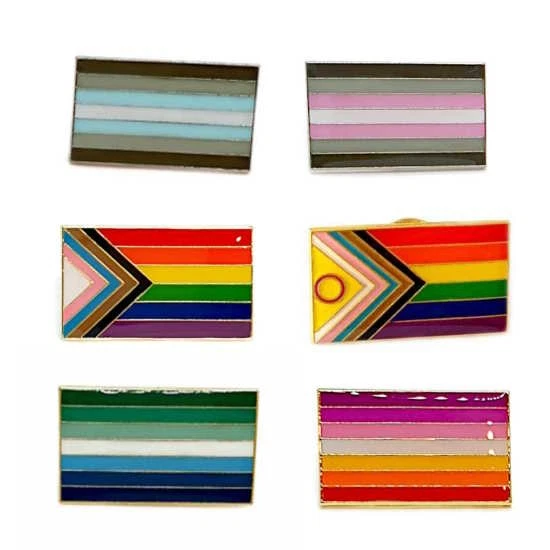 LGBT-Pins Rechteck 25mm Pride Anstecker Brosche für den CSD LSBTTIQ  Gay Pins - Bild 1 von 1