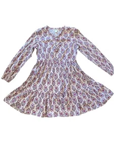 Girls Crewcuts J. Crew Pink Floral Long Sleeve Dress Size 10 - Picture 1 of 4
