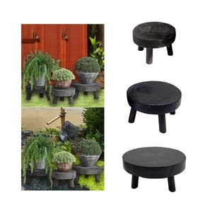 Flower Pot Holder Decorative Stool Rustic Potted Plant Wooden Plant Stand - Picture 1 of 19