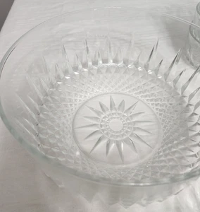 De Colección Arcoroc Francia 1 Ensaladera Grande de Vidrio 8 Ensaladera Pequeña Starburst Diamante - Imagen 1 de 9