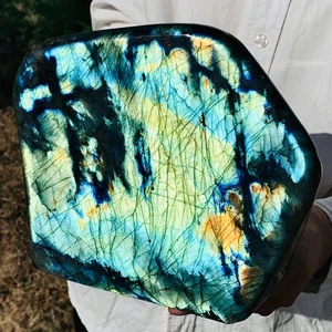 8.87LB Natural Labradorite Quartz Crystal Freeform Mineral Specimen Healing - Picture 1 of 9