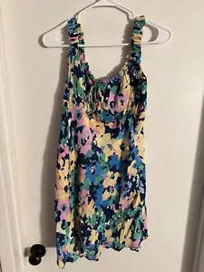 Women "Nicholas" multicolor/elastic straps/sleeveless dress. SizeP2P @15" - Picture 1 of 3