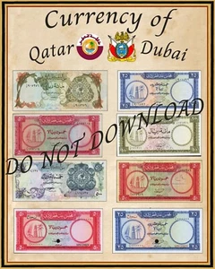 QATAR & DUBAI Rare Currency Poster 16" X 20" - Picture 1 of 1