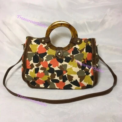 Relic  Blake Flower Purse / Satchel Handbag Tortoise Shell Plastic Ring Handle - Image 1 of 4