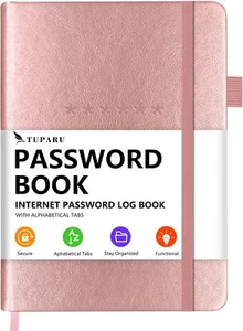 Address Book with Alphabetical Tabs Elegant PU Leather Telephone Book New A5 inc - Picture 1 of 6