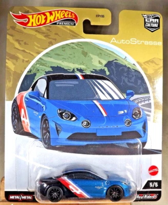 Hot Wheels Premium AutoStrasse 5/5 Alpine A110 2023 azul con pilotos reales negro 10 velocidades Foto 1 de 4