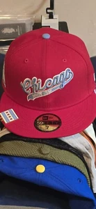 Men's New Era Red Chicago White Sox City Flag Pin, 59FIFTY Fitted Hat - Picture 1 of 8