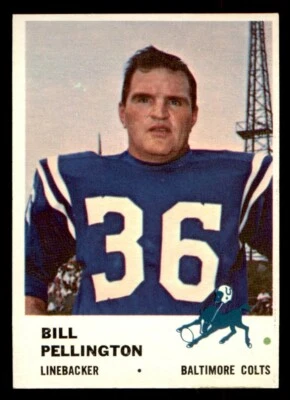 1961 Fleer Football #36 Bill Pellington NM *d2 - Image 1 of 2