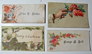 Eight 1880's era Calling Cards with Floral Designs  (No. 16) - Picture 1 of 2