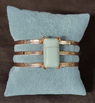 Pulsera Paparazzi Cobre Recreación Rural Brazalete Piedra Blanca Foto 1 de 4