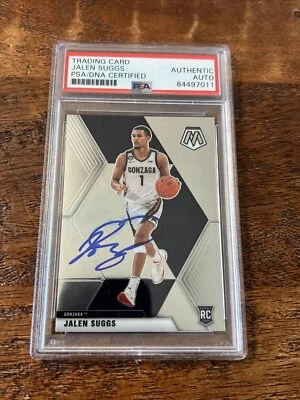 Jalen Suggs Signed Mosaic Rookie Card Psa Dna Coa Slabbed Autographed Gonzaga - Image 1 of 2