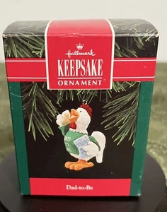 Vintage 1992 Hallmark Keepsake Christmas  Ornament Dad-To-Be Rooster - Picture 1 of 7