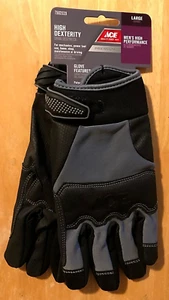 ACE Large Men's High Dexterity Gloves Polyurethane Touchscreen Heavy Duty NEW - Picture 1 of 2