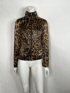 Vtg DOLCE & GABBANA LEOPARD PRINT WINDBREAKER JACKET 38 XS - Picture 1 of 11