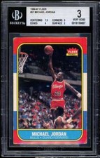 Michael Jordan Rookie Card 1986-87 Fleer #57 BGS 3 (7.5 3 6 2)