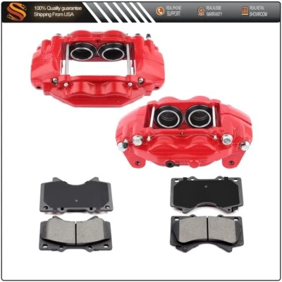 Pinzas de freno delanteras y pastillas de cerámica para montaje Toyota Sequoia Tundra 2008-2018 Foto 1 de 4