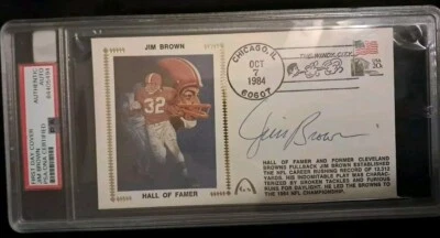 Jim Brown Signed First Day Cover Cleveland Browns Football Hall of Fame PSA/DNA - Image 1 of 4