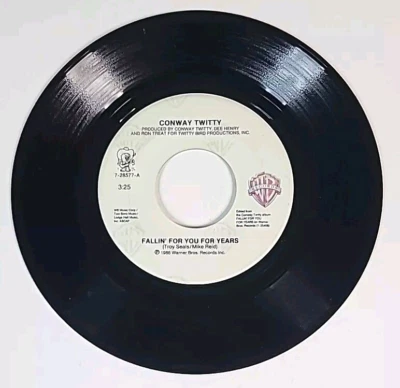 1986 Conway Twitty Vtg 45 Vinyl Fallin' For You For Years & I'll Try WB 7-28577 - Image 1 of 4