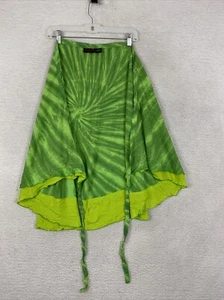 Tiki Palm green Wrap Skirt Free Size Tie Dye Beach Cover Up Hawaiian BOHO - Picture 1 of 7