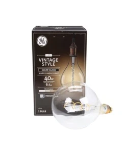3 PACK GE LED Vintage Style Clear Warm Candle Light 40 Watt Bulb Medium Base - Picture 1 of 12