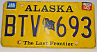 Alaska License Plate Vintage Expired 1993 - The Last Frontier BTV-693