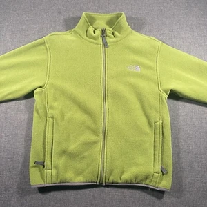 The North Face Fuzzy Fleece Full Zip Jacket Girls Size Large Green Lightweight - Picture 1 of 7