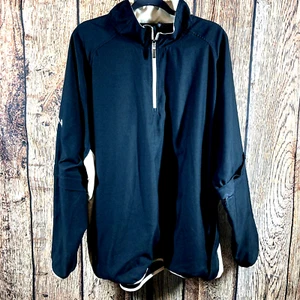 Ping Golf Men Zip Off Sleeve Black Beige 1/4 Zip Pullover Weather Jacket Size 2X - Picture 1 of 9