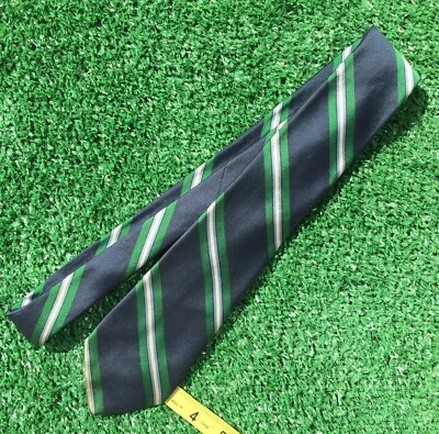 Corbata moderna vintage años 50 mediados de siglo seda a rayas verdes  Foto 1 de 4
